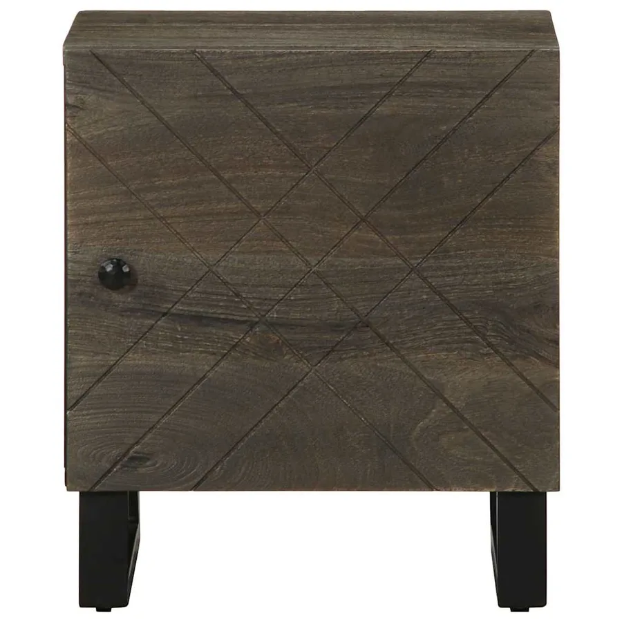Tables de chevet 2 pcs noir 40x33x46 cm bois de manguier solide - 4