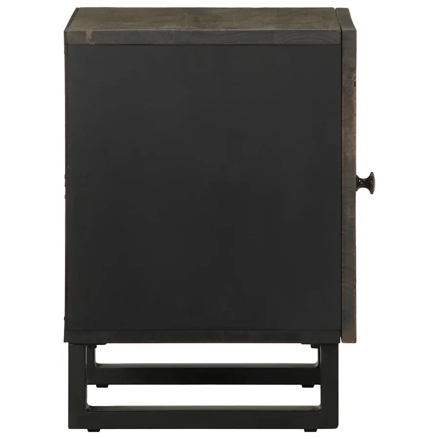 Tables de chevet 2 pcs noir 40x33x46 cm bois de manguier solide - 5