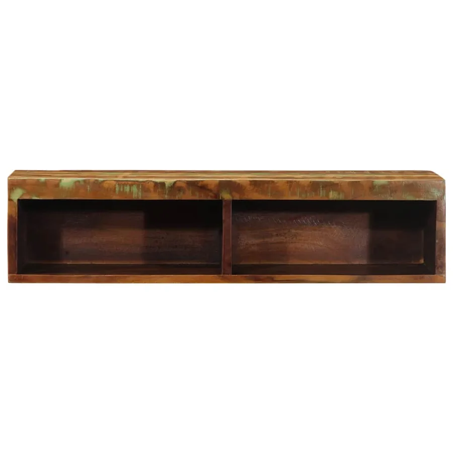 Meuble TV mural 80x30x19 cm bois massif de récupération - 4