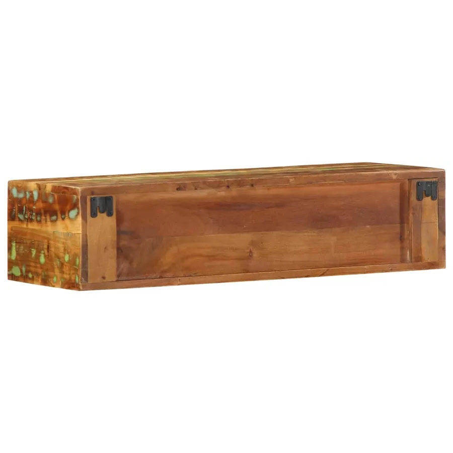 Meuble TV mural 80x30x19 cm bois massif de récupération - 6