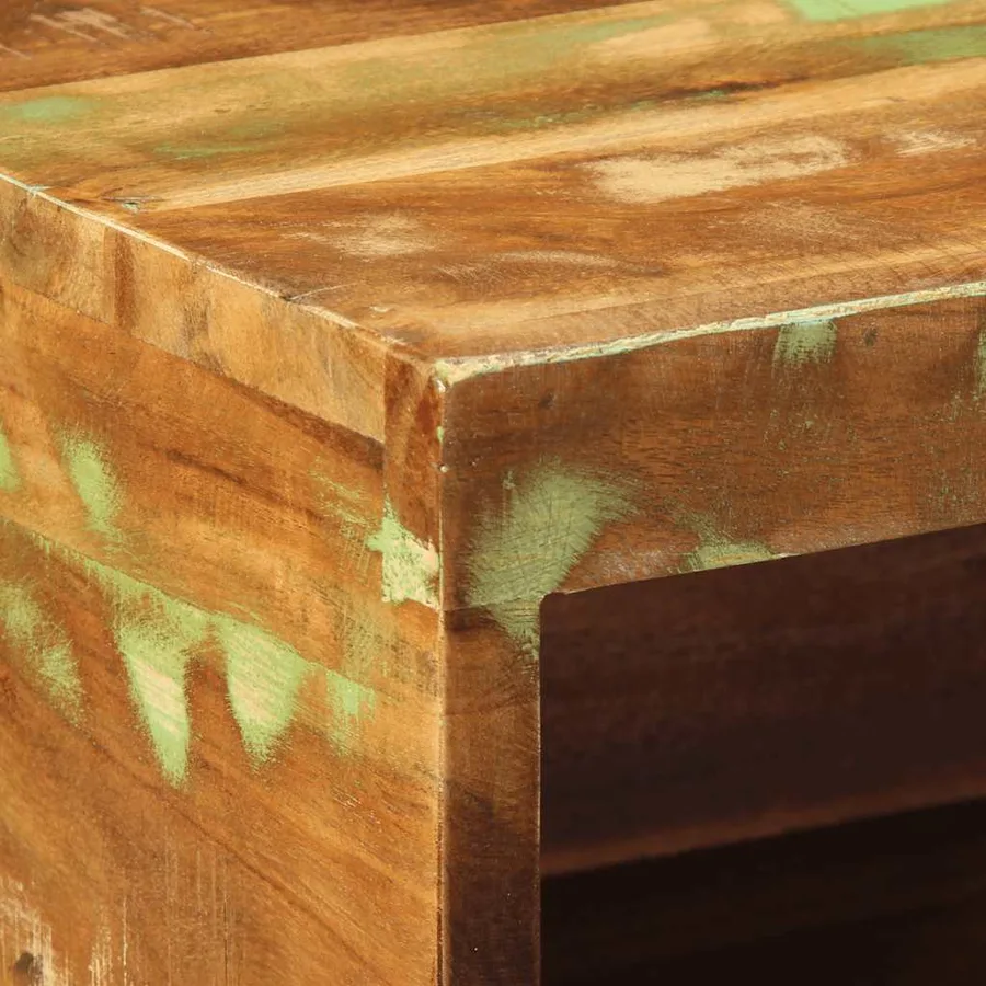 Meuble TV mural 80x30x19 cm bois massif de récupération - 7