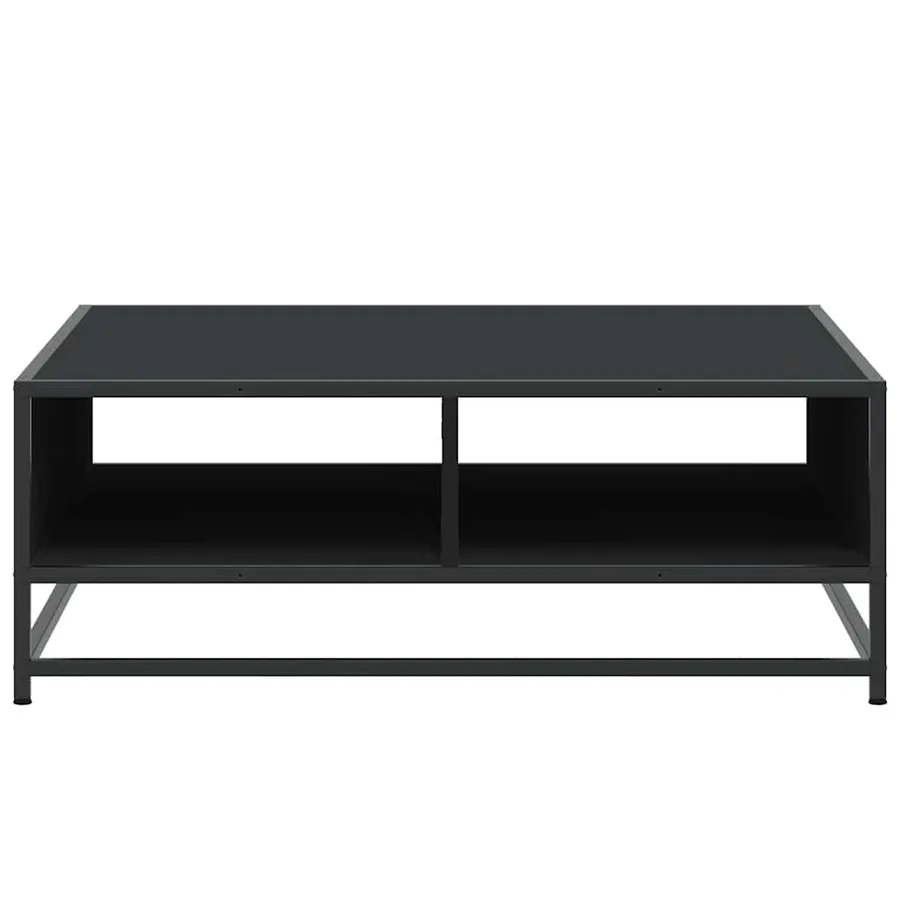 Table basse noir 80x80x30 cm bois d'ingénierie et métal - 5
