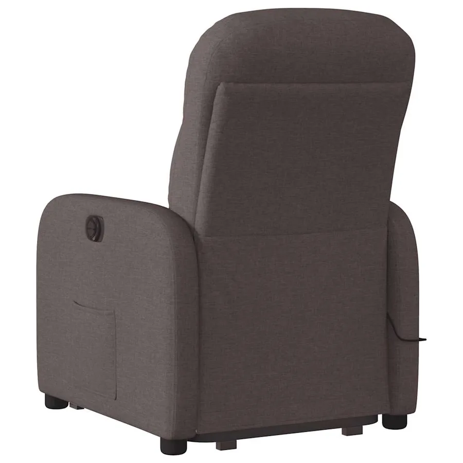 Fauteuil inclinable de massage électrique Marron foncé Tissu - 7