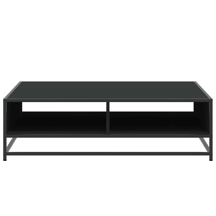 Table basse noir 100x100x30 cm bois d'ingénierie et métal - 5