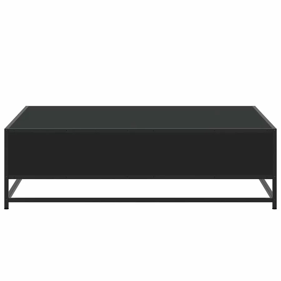 Table basse noir 100x100x30 cm bois d'ingénierie et métal - 6