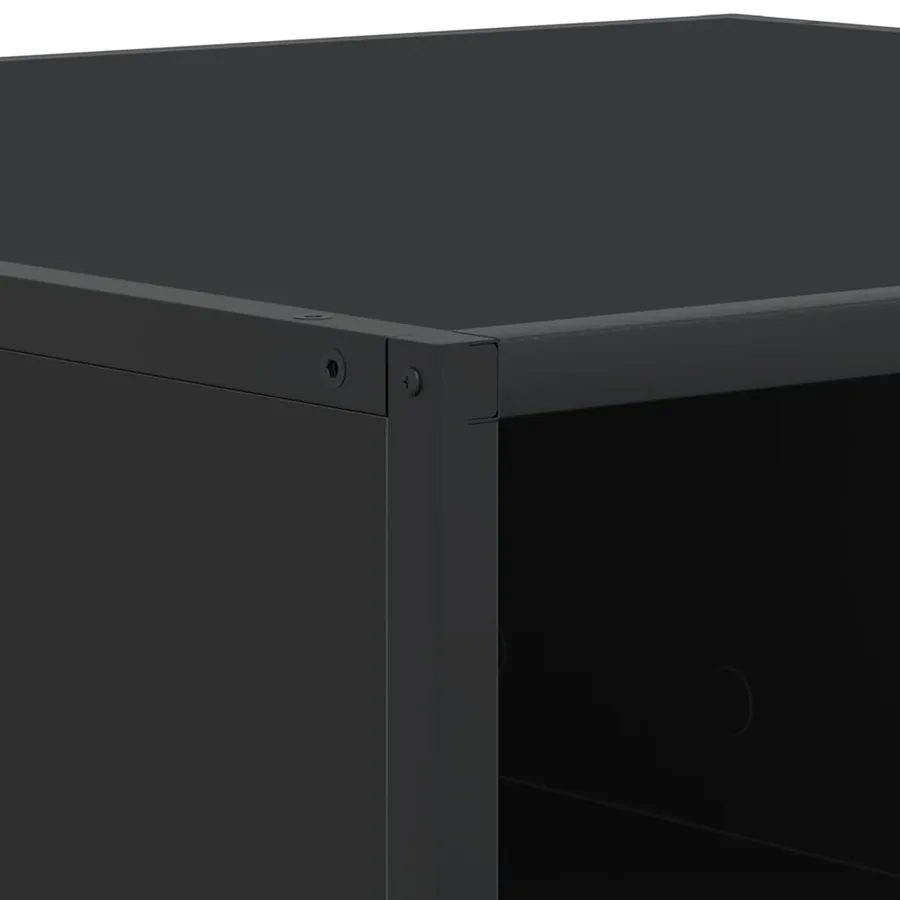 Table basse noir 100x100x30 cm bois d'ingénierie et métal - 8