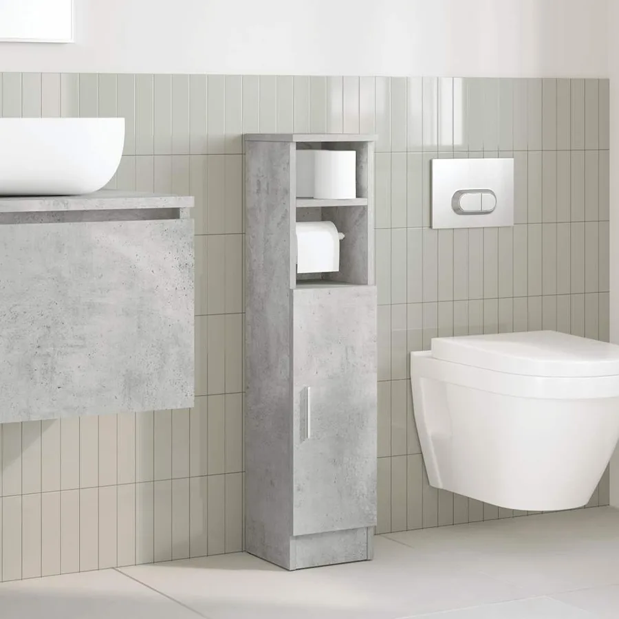 Meuble de salle de bain avec porte-rouleau gris béton - 3