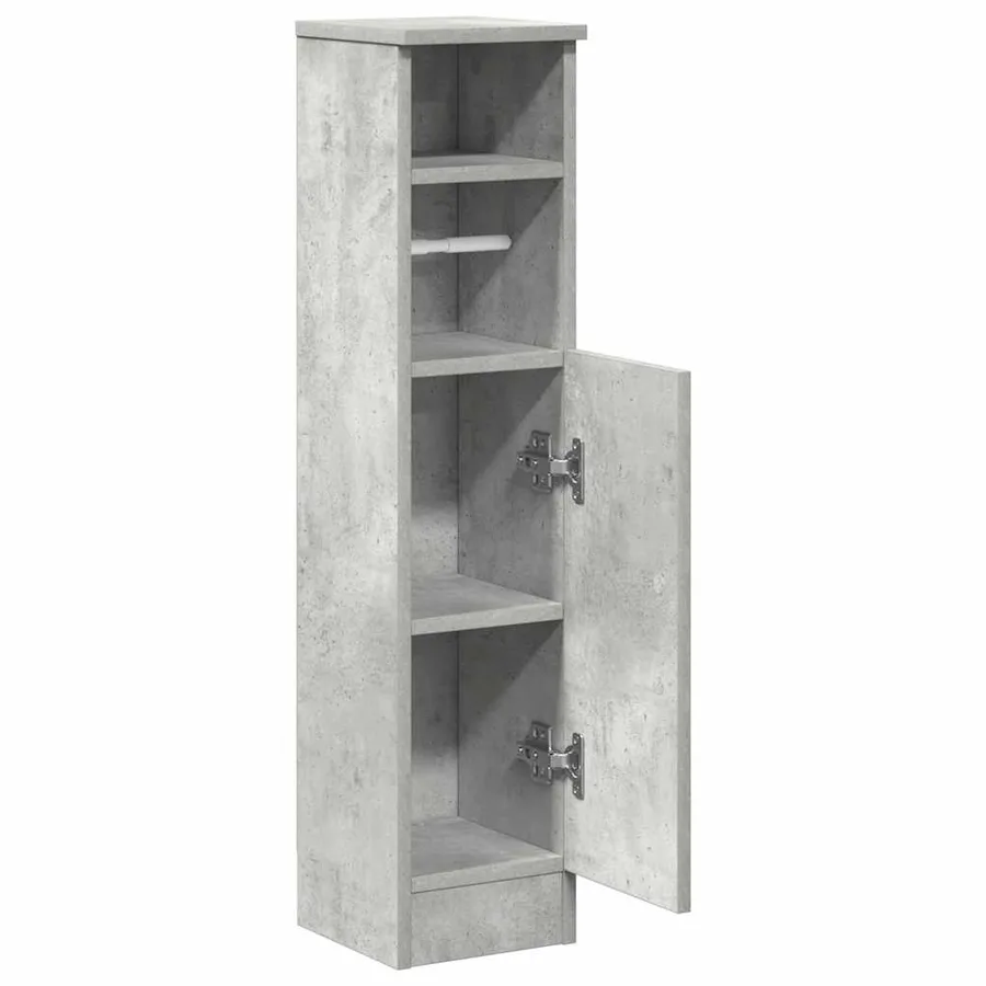 Meuble de salle de bain avec porte-rouleau gris béton - 5