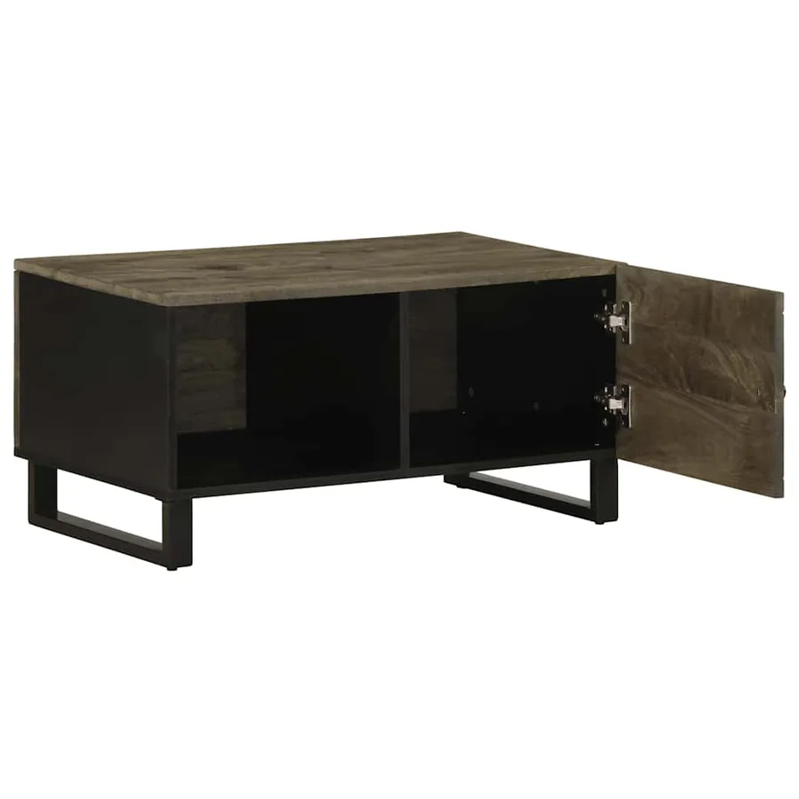 Table basse noir 80x50x40 cm bois massif de manguier - 2