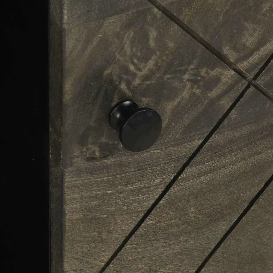 Table basse noir 80x50x40 cm bois massif de manguier - 8