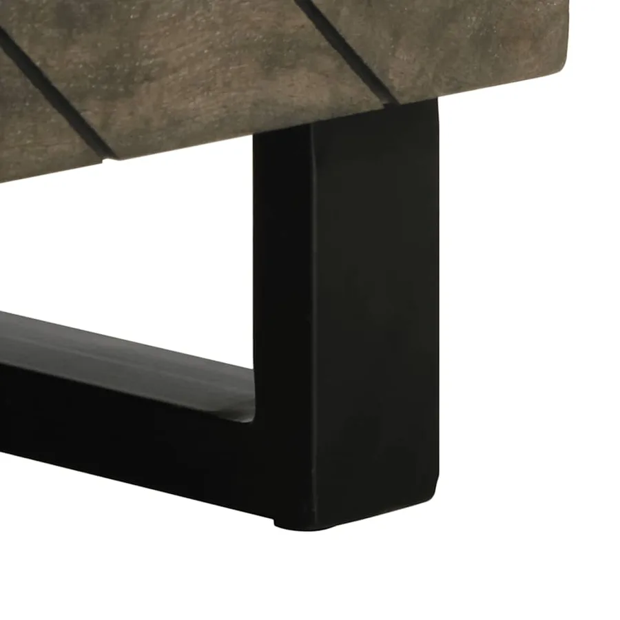 Table basse noir 80x50x40 cm bois massif de manguier - 9