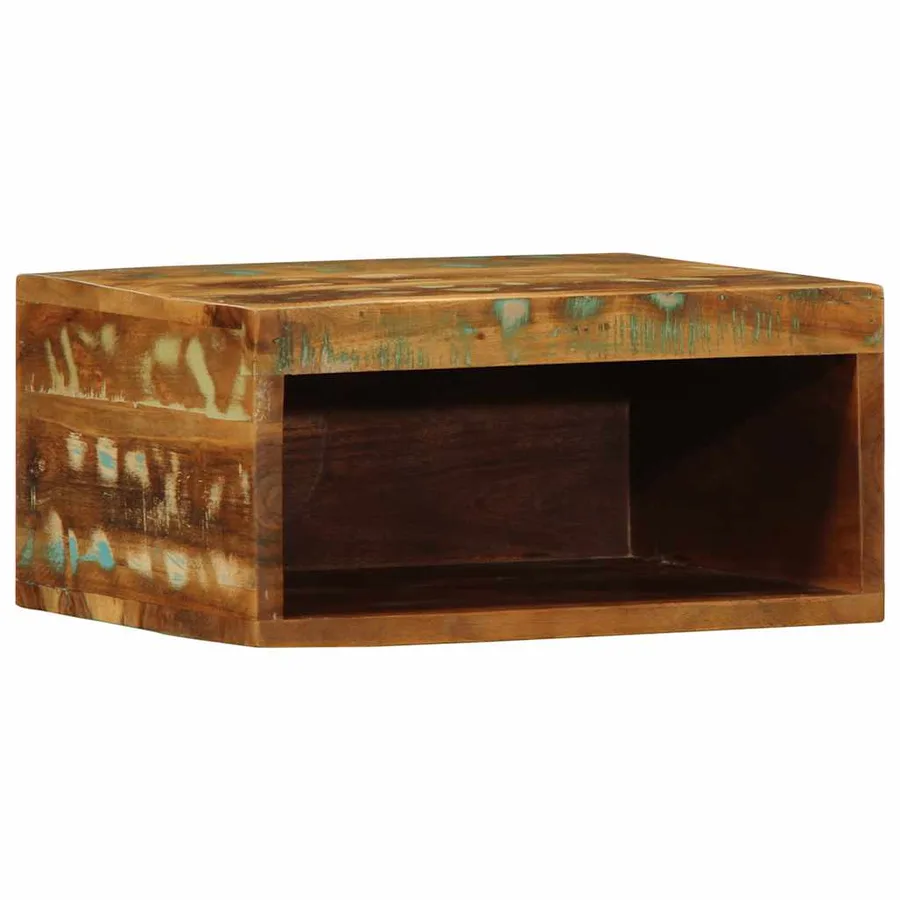 Meuble TV mural 40x30x19 cm bois massif de récupération - 2
