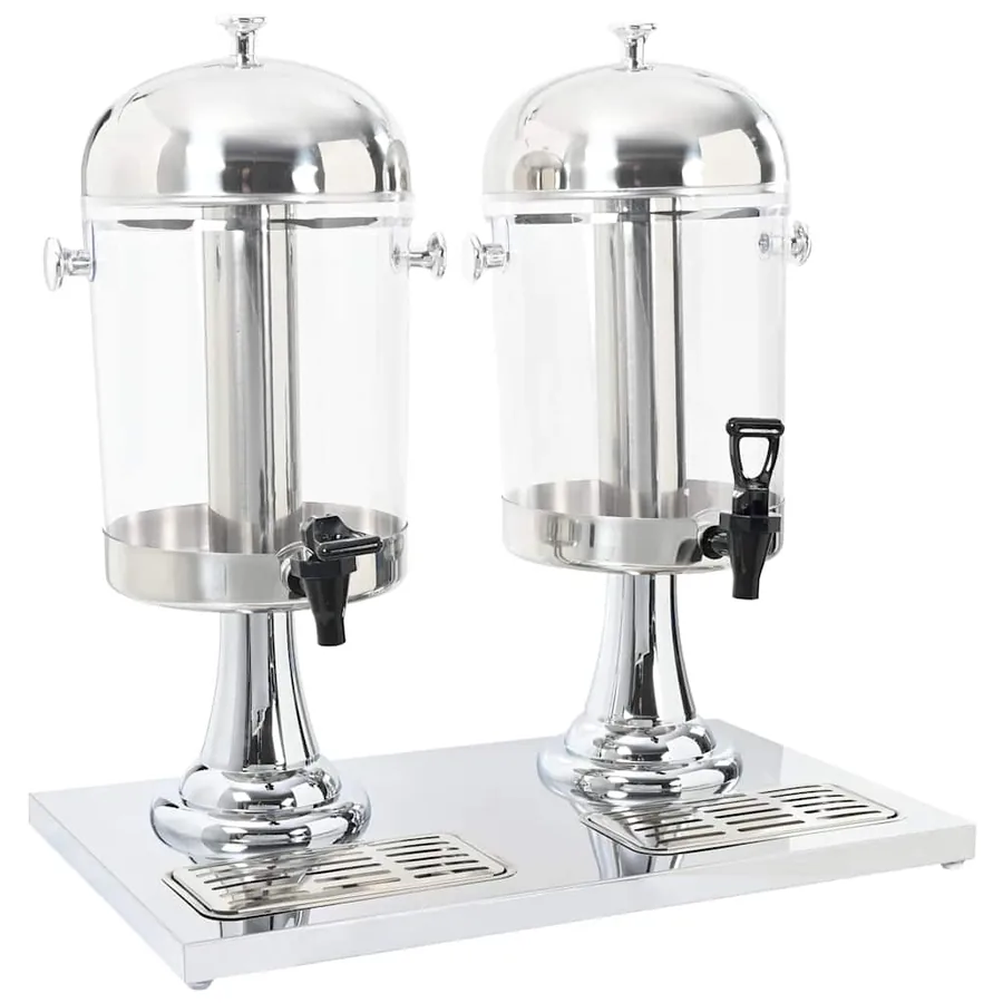 Double distributeur de jus en acier inoxydable 2 x 8 L