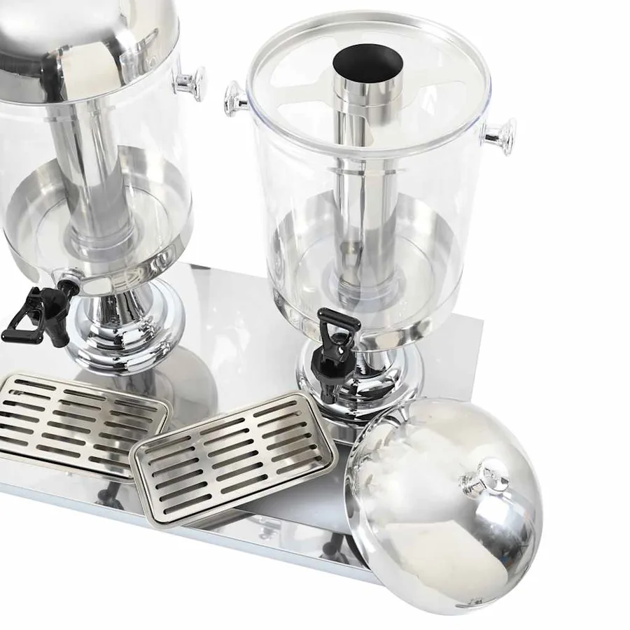 Double distributeur de jus en acier inoxydable 2 x 8 L - 6