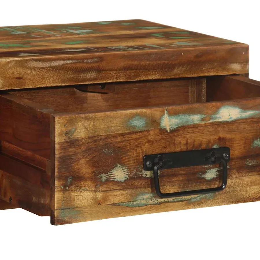 Tables de chevet murales 2 pcs bois massif de récupération - 10