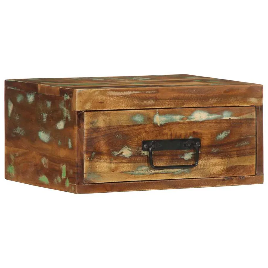 Tables de chevet murales 2 pcs bois massif de récupération - 2
