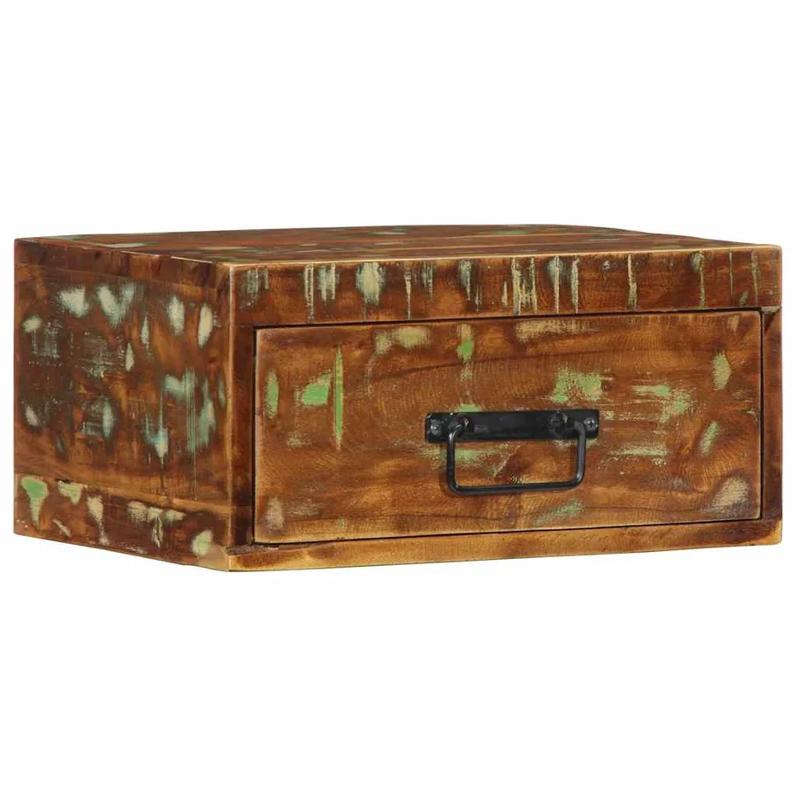 Tables de chevet murales 2 pcs bois massif de récupération - 3