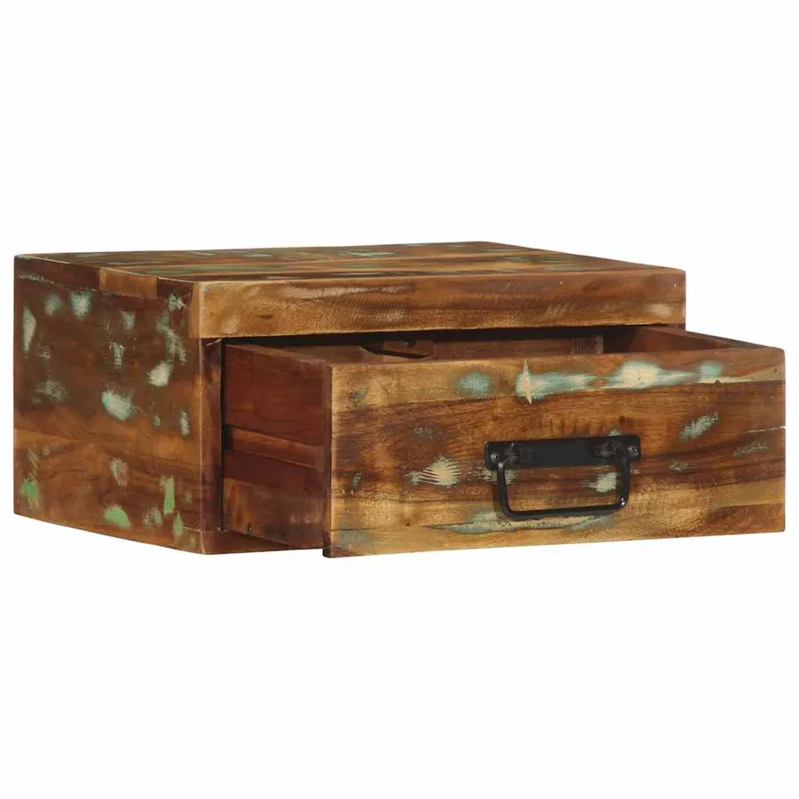 Tables de chevet murales 2 pcs bois massif de récupération - 5