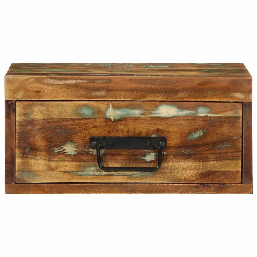 Tables de chevet murales 2 pcs bois massif de récupération - 6