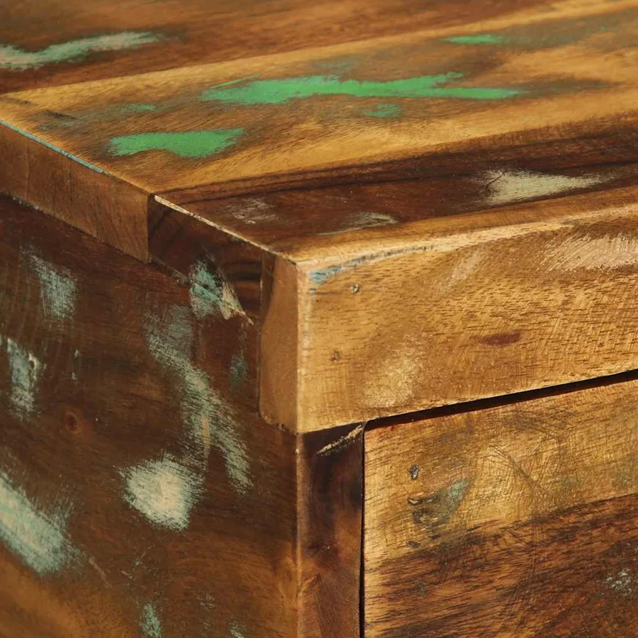 Tables de chevet murales 2 pcs bois massif de récupération - 9