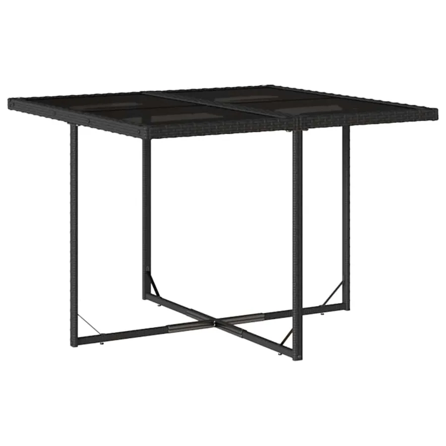 Ensemble à manger de jardin coussins 5pcs Noir Résine tressée - 4
