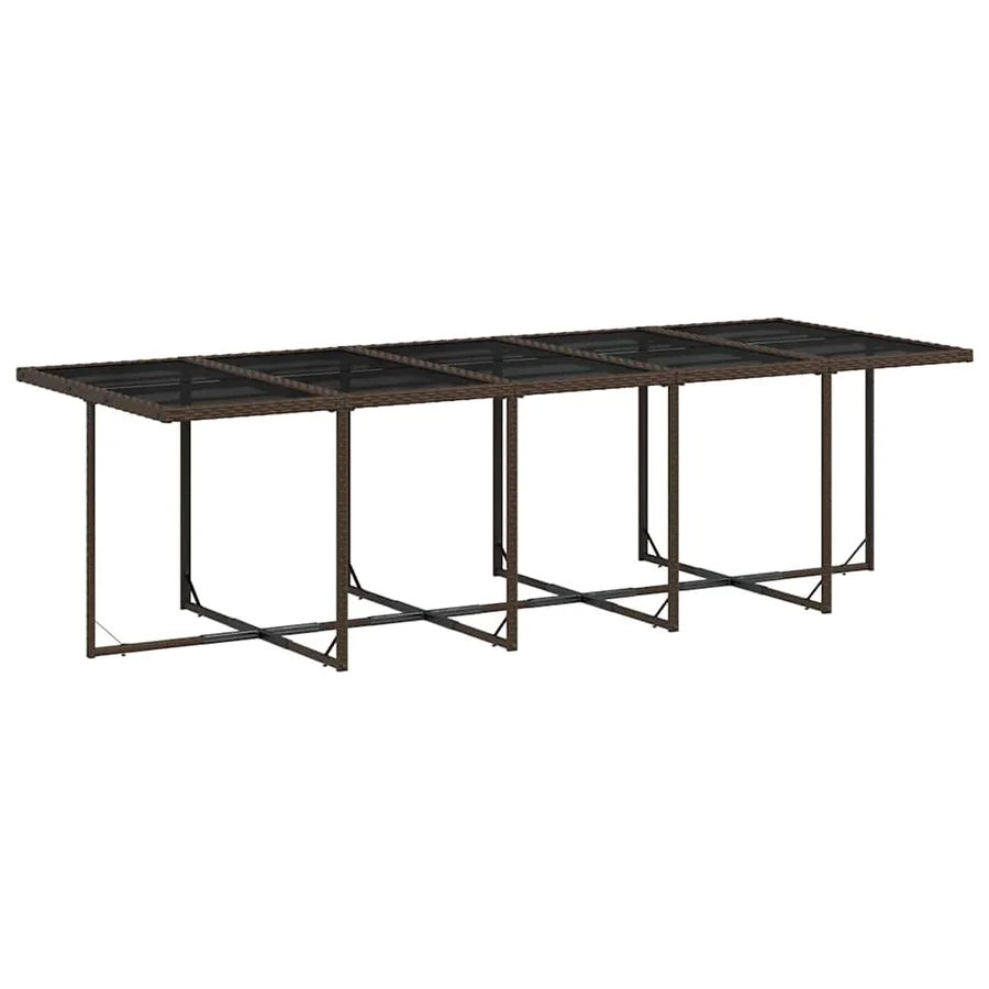 Ensemble à manger de jardin avec coussins 15 pcs marron rotin - 4