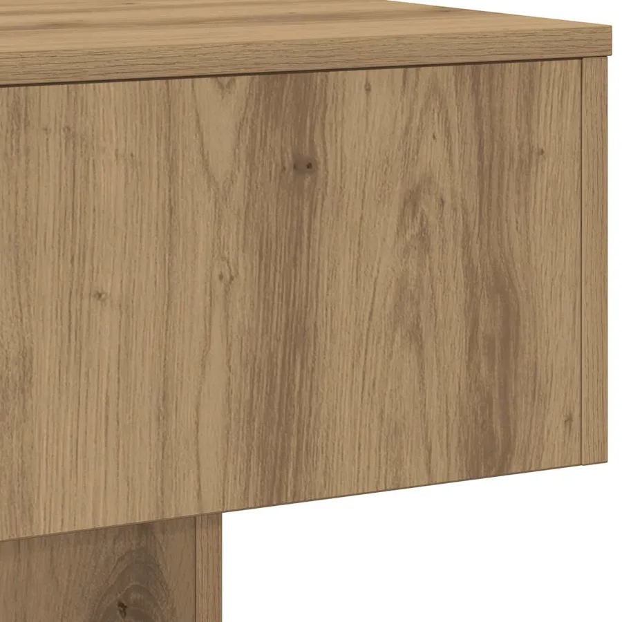 Table basse chêne artisanal 60x60x31,5 cm bois d'ingénierie - 7