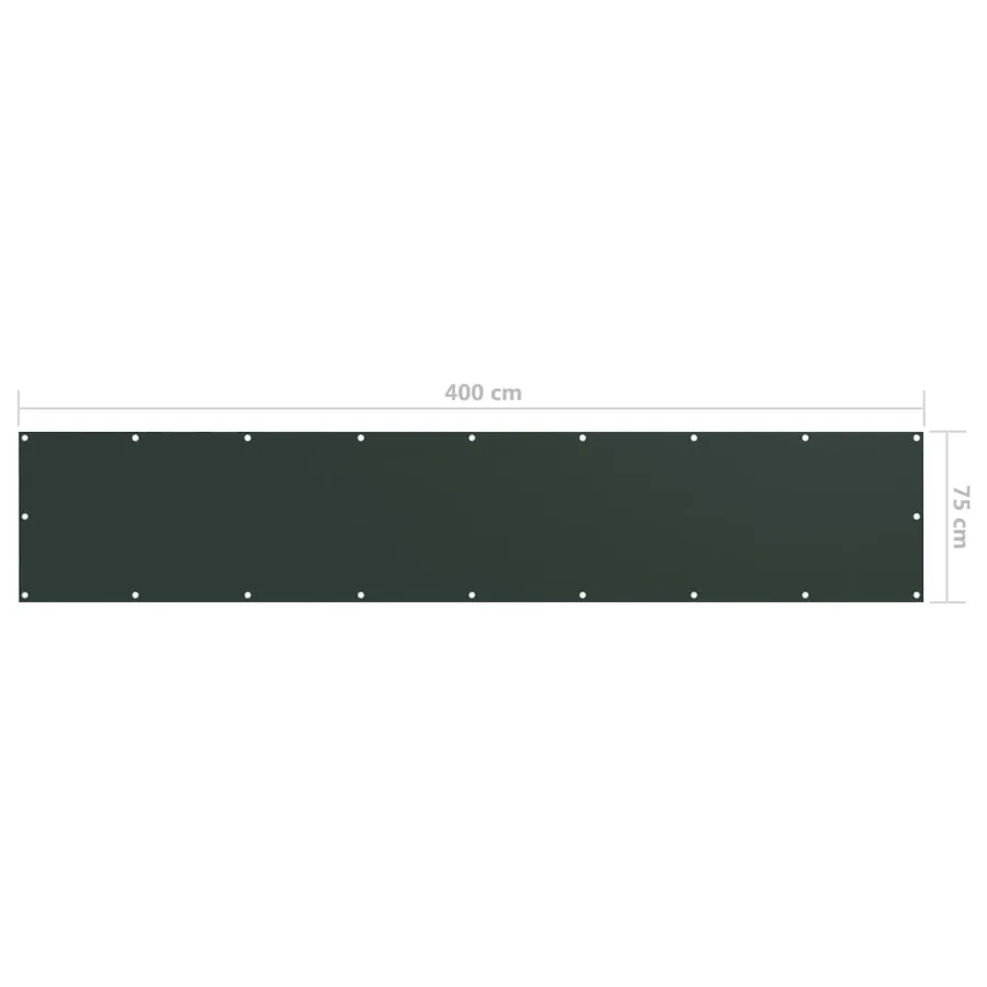 Écran de balcon Vert foncé 75x400 cm Tissu Oxford - 5