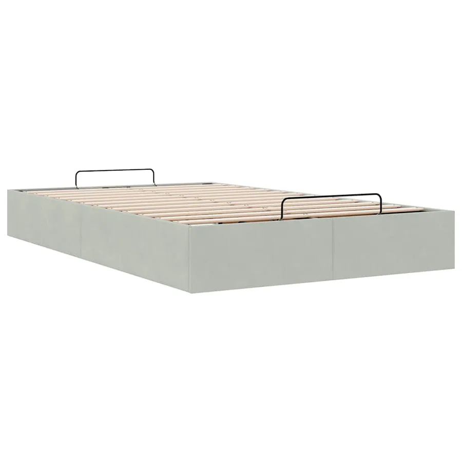 Cadre de lit ottoman sans matelas gris clair 120x200 cm velours - 6