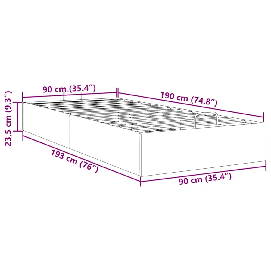 Cadre de lit ottoman sans matelas vert foncé 90x190 cm velours - 14