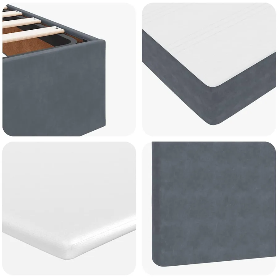 Cadre de lit ottoman avec matelas gris foncé 120x190 cm velours - 14
