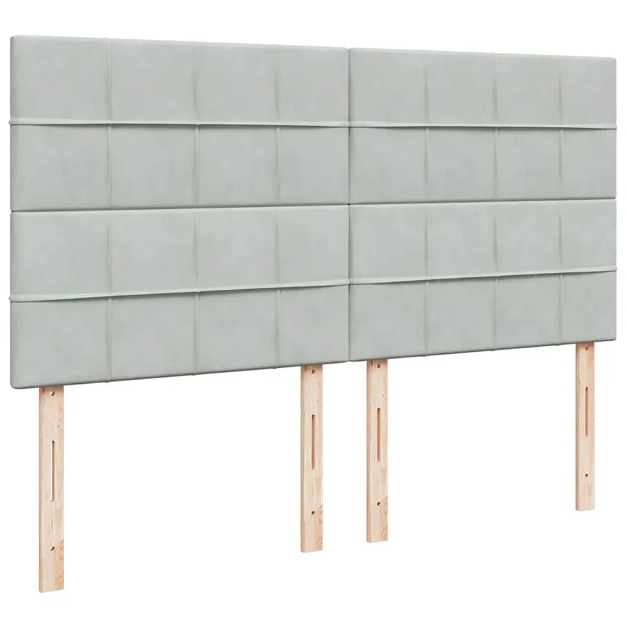 Cadre de lit ottoman et matelas gris clair 180x200cm velours - 13