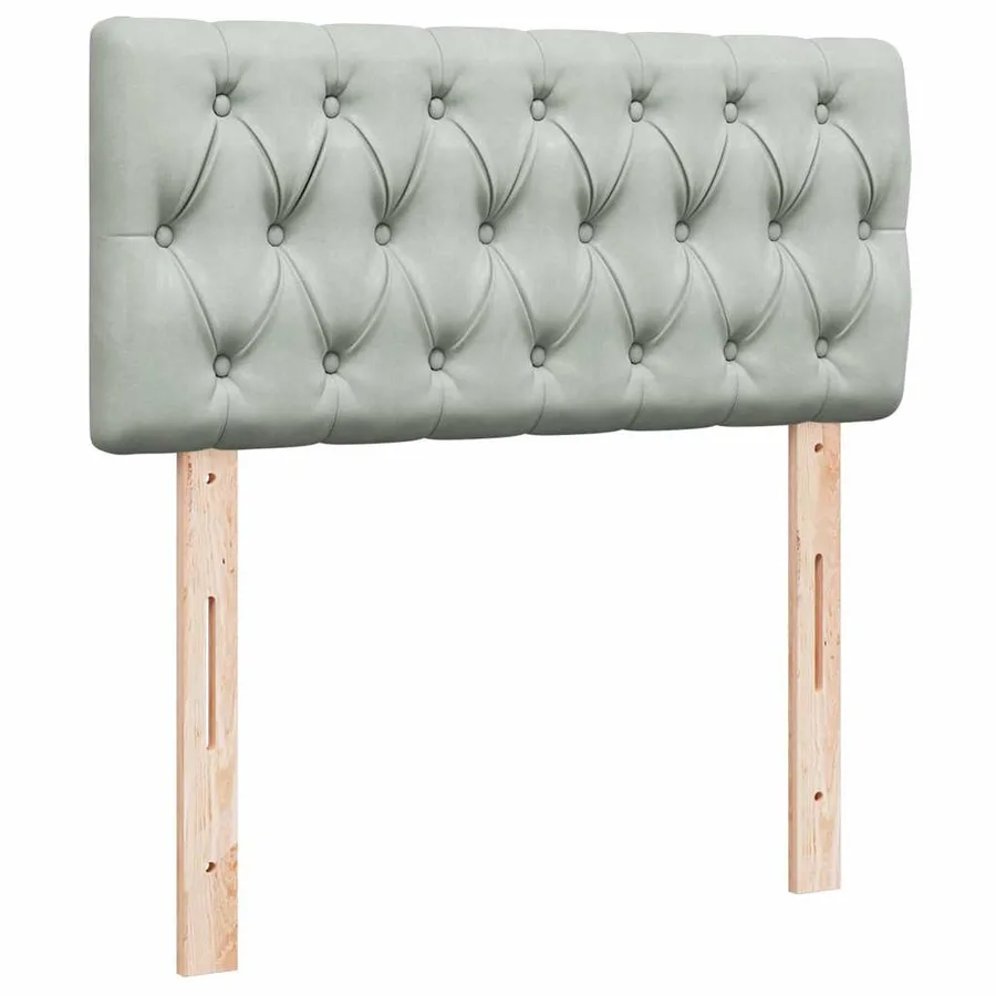 Cadre de lit ottoman et matelas gris clair 90x200 cm velours - 8