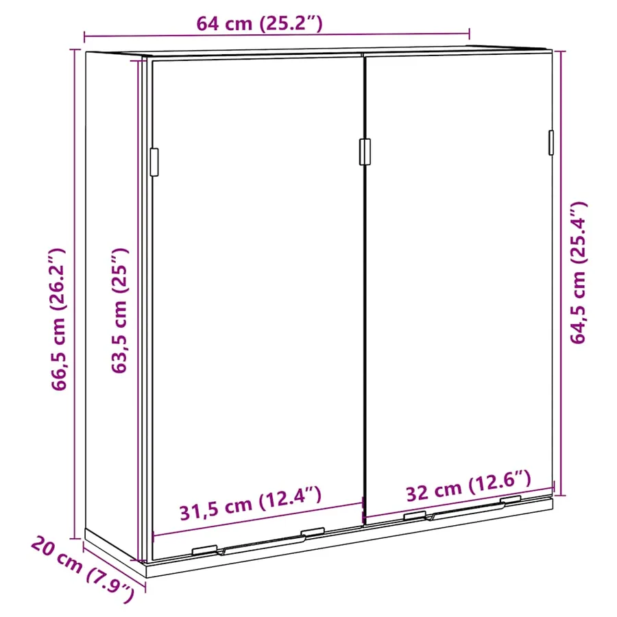 Armoire à miroir de salle de bain gris béton bois d'ingénierie - 11
