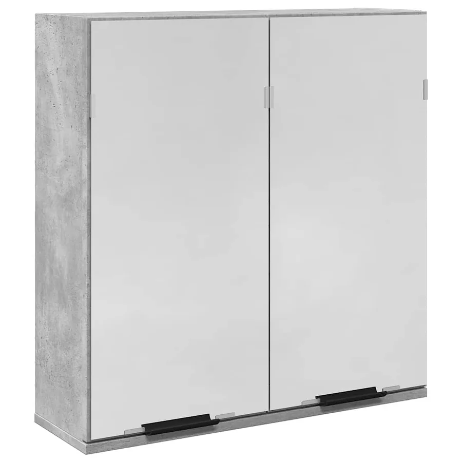 Armoire à miroir de salle de bain gris béton bois d'ingénierie - 2