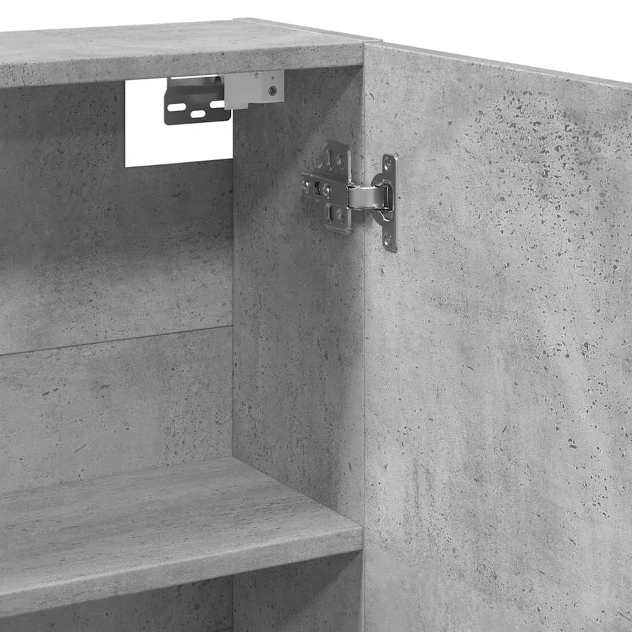 Armoire à miroir de salle de bain gris béton bois d'ingénierie - 8