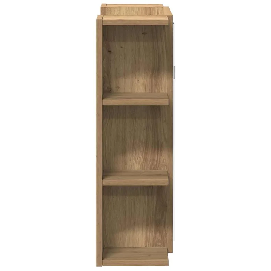 Armoire à miroir de salle de bain chêne artisanal 80x20,5x64 cm - 5