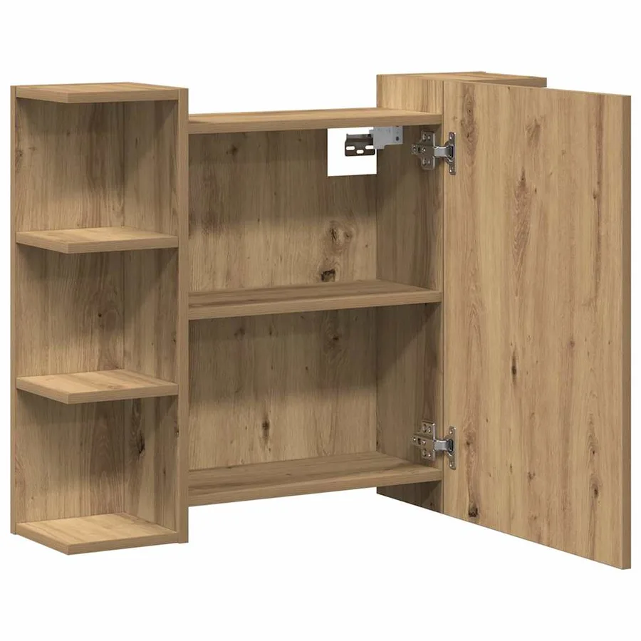 Armoire à miroir de salle de bain chêne artisanal 80x20,5x64 cm - 7