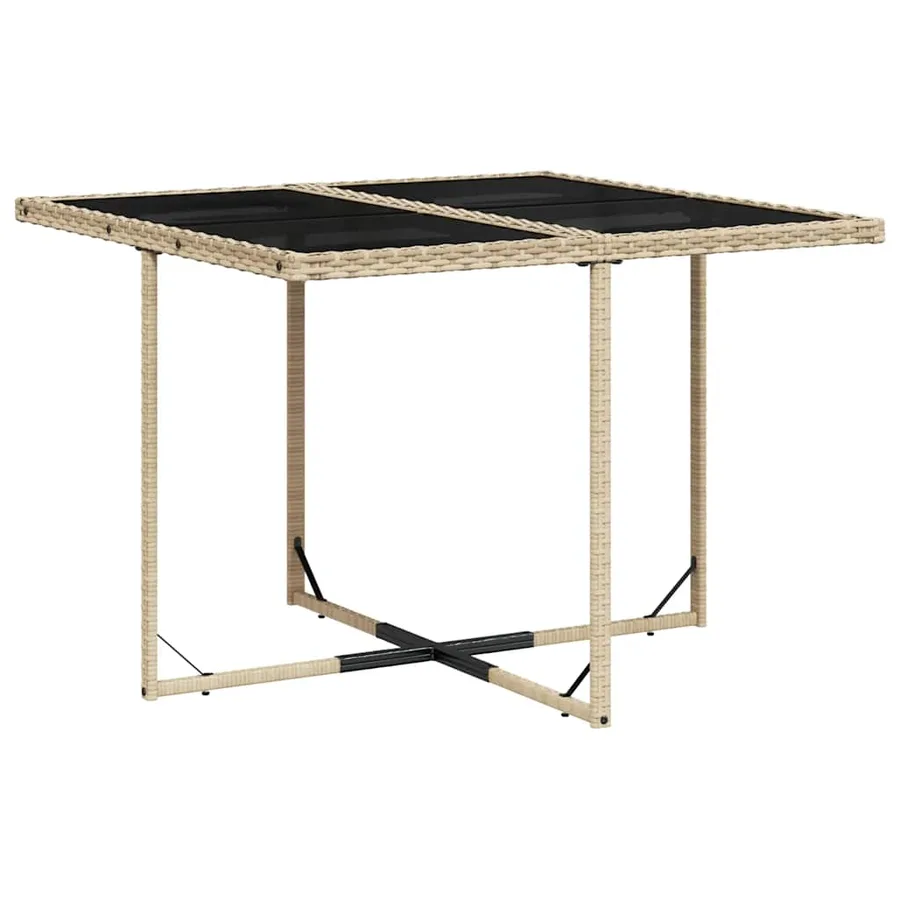 Ensemble à manger de jardin avec coussins 5pcs Beige poly rotin - 4