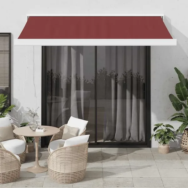 Auvent rétractable automatique bordeaux 350x250 cm