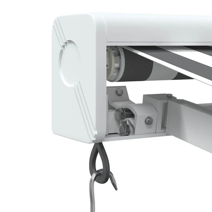 Auvent rétractable anthracite et blanc 3,5x2,5m tissu/aluminium - 5