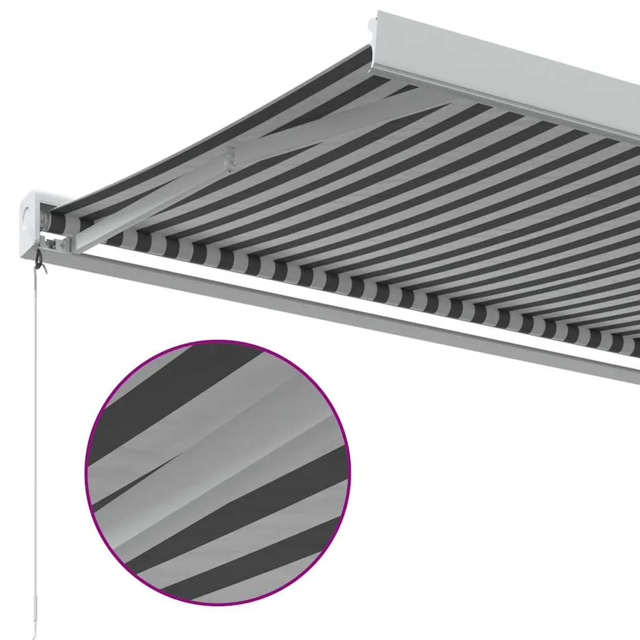 Auvent rétractable anthracite et blanc 3,5x2,5m tissu/aluminium - 6
