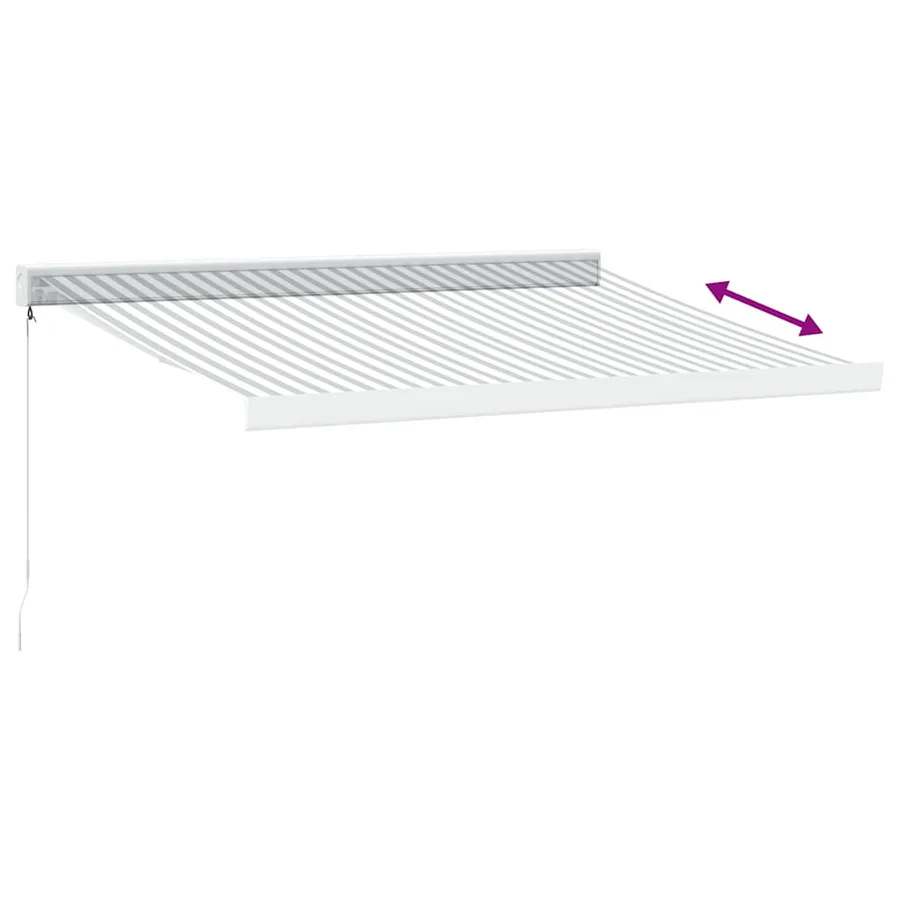 Auvent rétractable anthracite et blanc 3,5x2,5m tissu/aluminium - 7