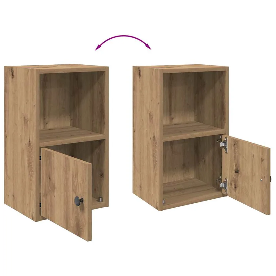 Bibliothèque chêne artisanal 31x24x52 cm bois d'ingénierie - 8