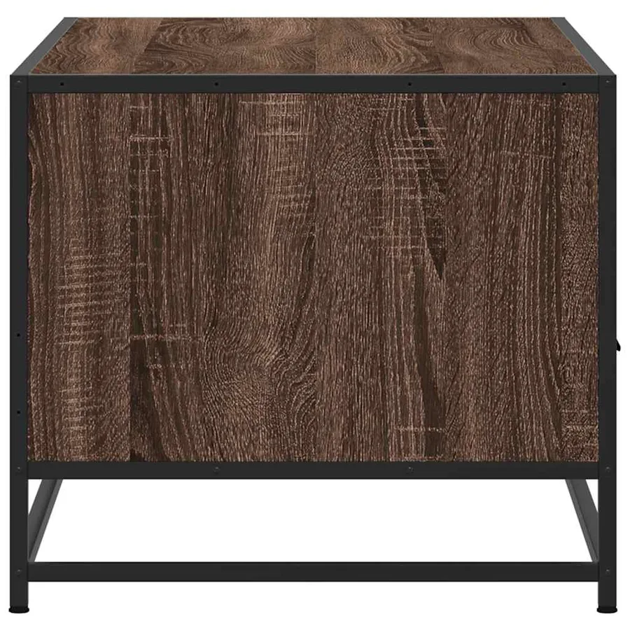 Table basse chêne marron 100x50x45cm bois d'ingénierie et métal - 6