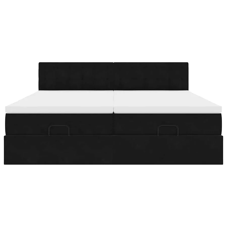 Cadre de lit ottoman avec matelas noir 160x200 cm velours - 7