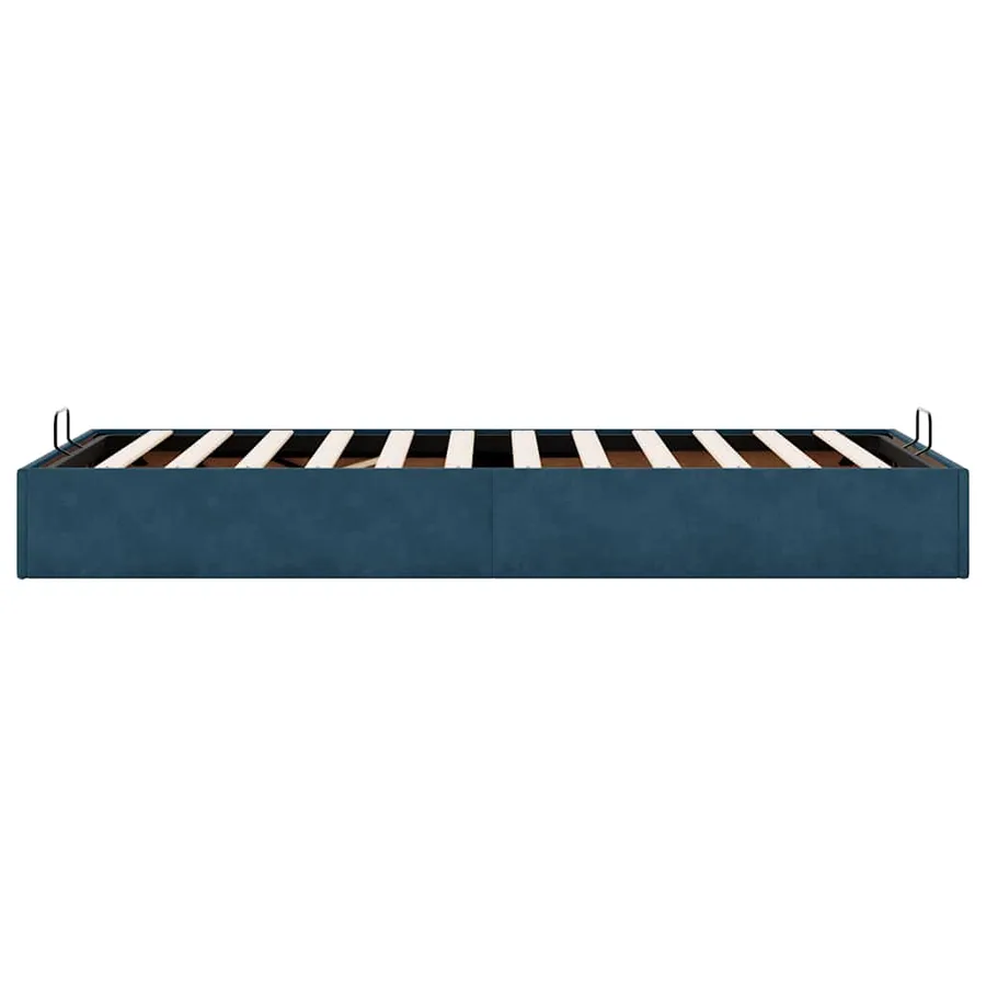 Cadre de lit ottoman sans matelas bleu foncé 80x200 cm velours - 8