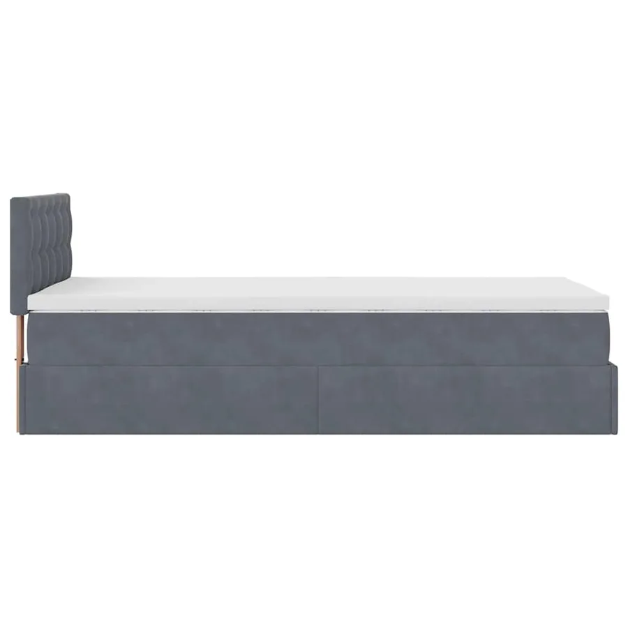 Cadre de lit ottoman avec matelas gris foncé 80x200 cm velours - 10