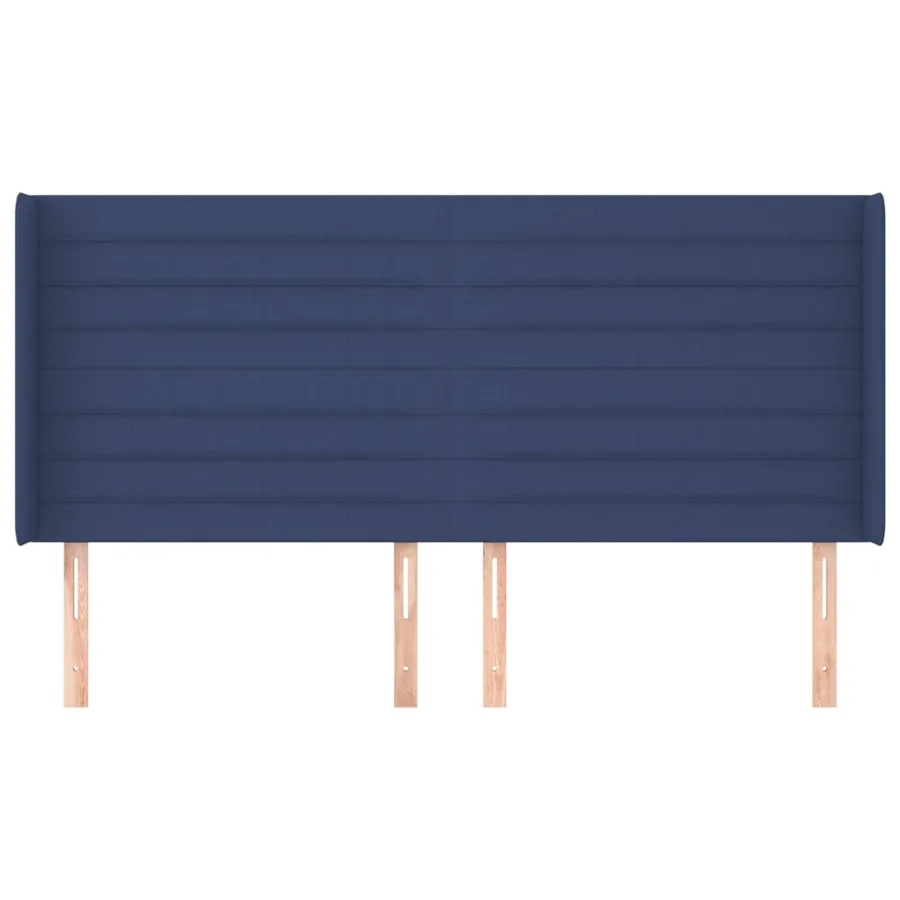Tête de lit avec oreilles Bleu 163x16x118/128 cm Tissu - 3