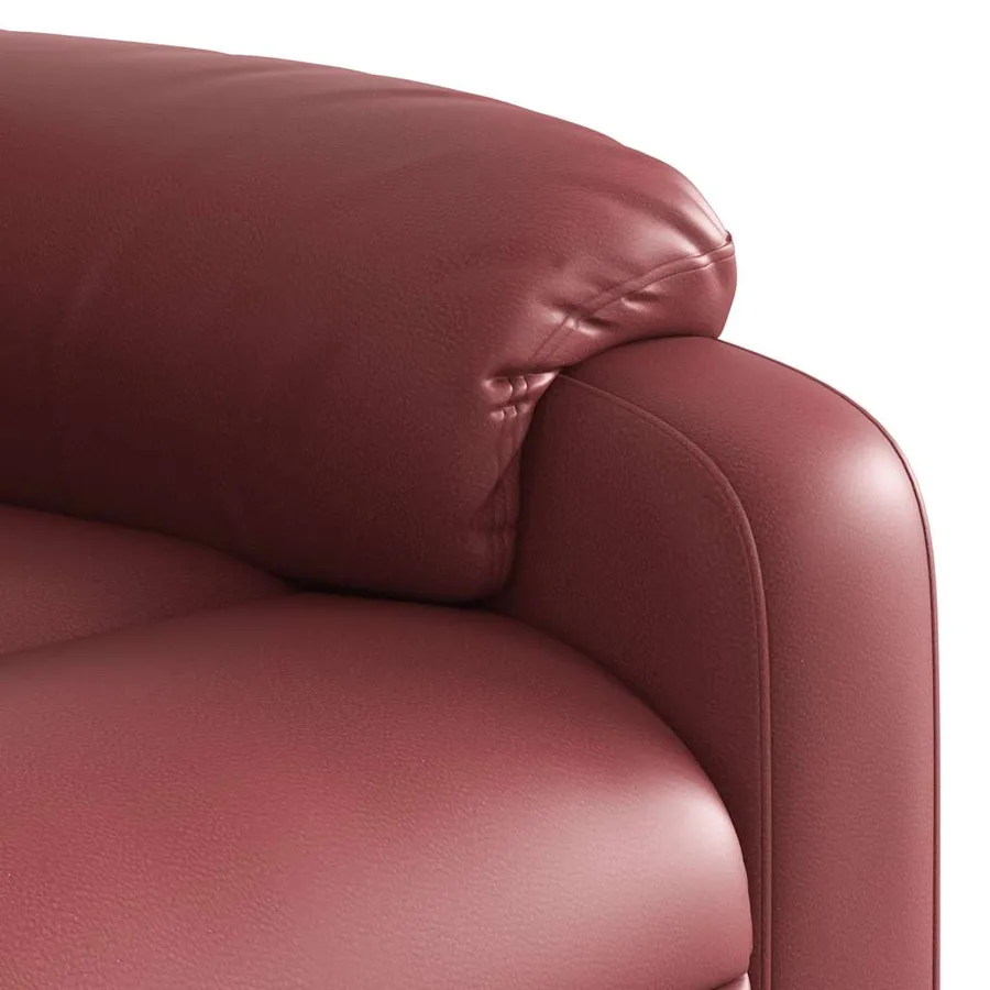 Fauteuil inclinable électrique rouge bordeaux similicuir - 12